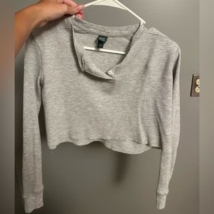 Gray waffle knit long sleeve